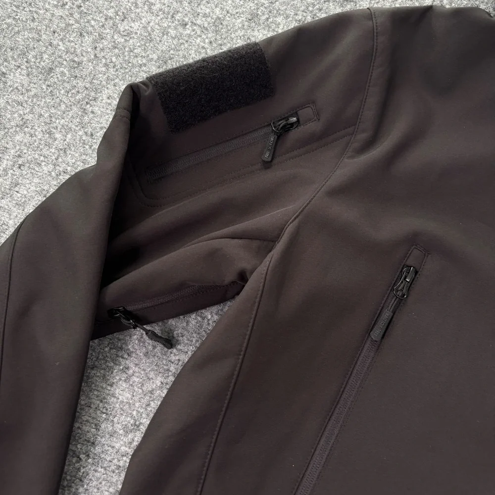 Free Soldier Mens‎ Tactical Softshell Jacket Black Hooded Military Outdoor Coat